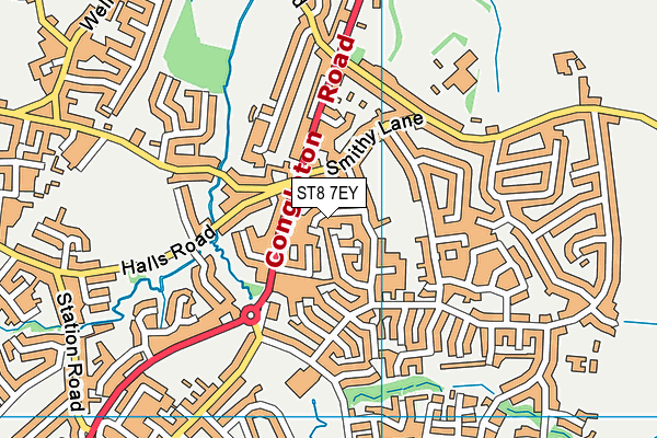 ST8 7EY map - OS VectorMap District (Ordnance Survey)