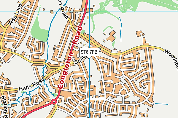 ST8 7FB map - OS VectorMap District (Ordnance Survey)