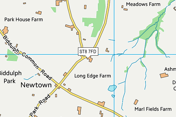 ST8 7FD map - OS VectorMap District (Ordnance Survey)