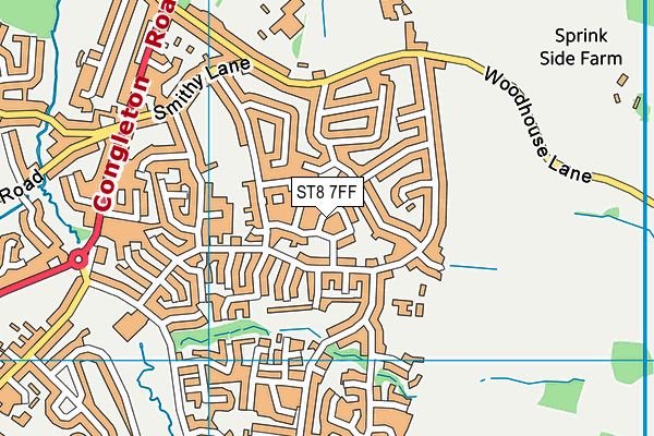 ST8 7FF map - OS VectorMap District (Ordnance Survey)