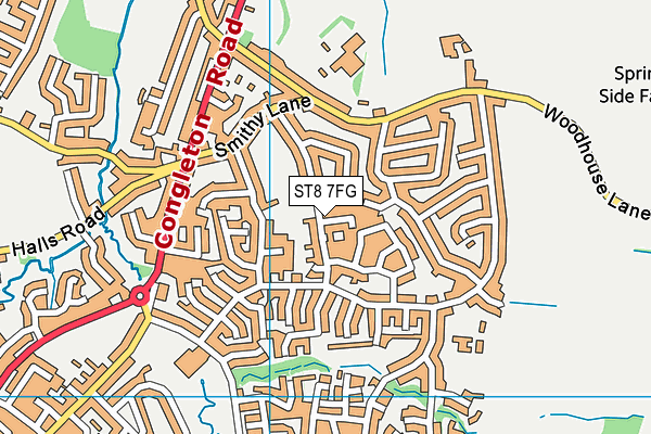 ST8 7FG map - OS VectorMap District (Ordnance Survey)