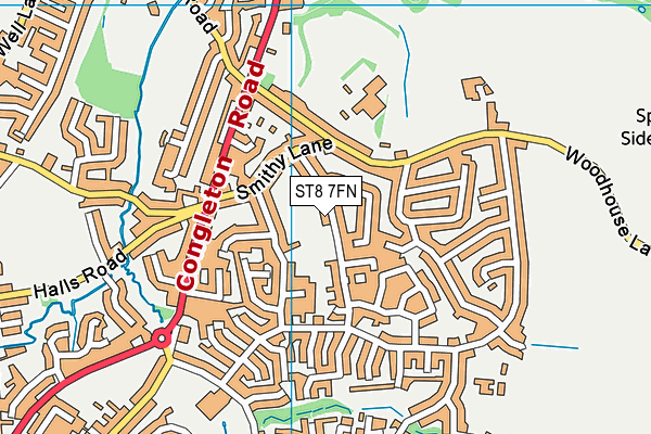 ST8 7FN map - OS VectorMap District (Ordnance Survey)