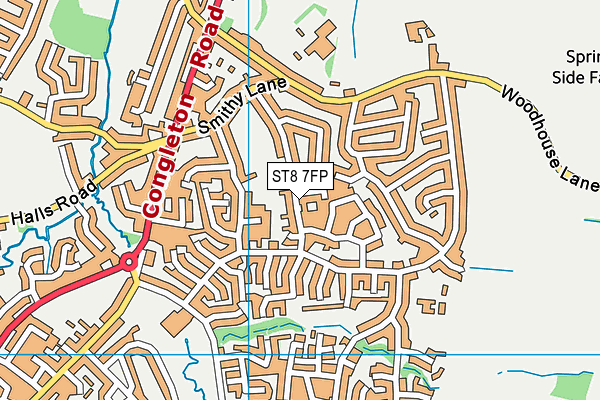 ST8 7FP map - OS VectorMap District (Ordnance Survey)