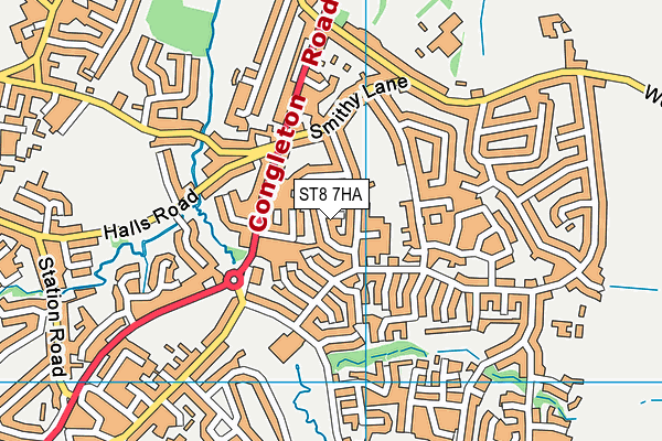 ST8 7HA map - OS VectorMap District (Ordnance Survey)