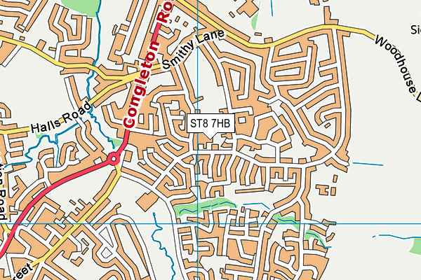 ST8 7HB map - OS VectorMap District (Ordnance Survey)