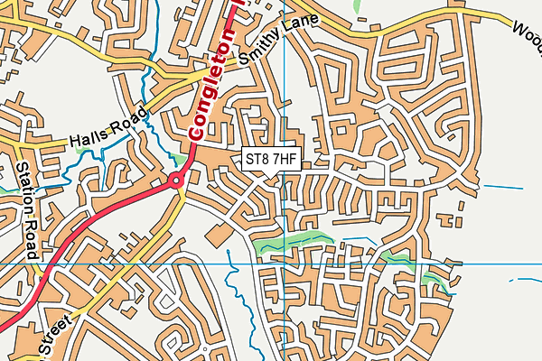 ST8 7HF map - OS VectorMap District (Ordnance Survey)