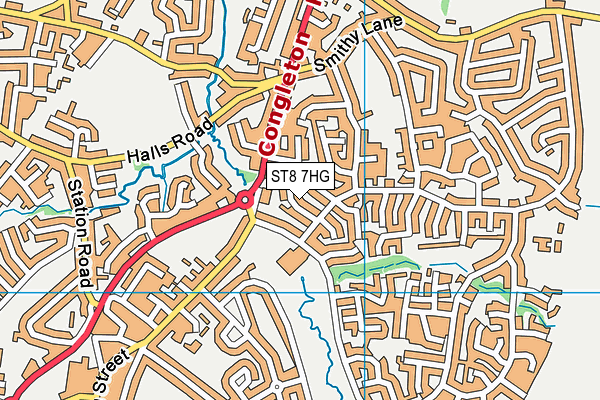 ST8 7HG map - OS VectorMap District (Ordnance Survey)