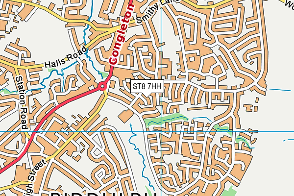 ST8 7HH map - OS VectorMap District (Ordnance Survey)