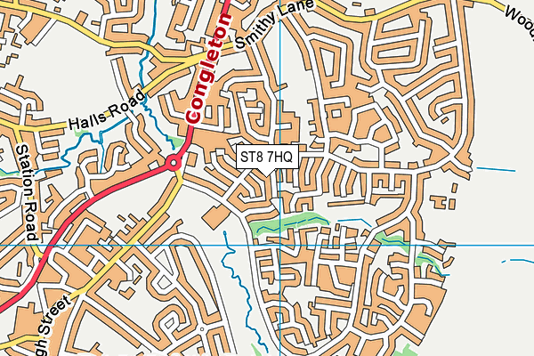 ST8 7HQ map - OS VectorMap District (Ordnance Survey)