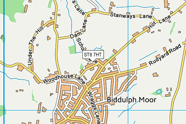 ST8 7HT map - OS VectorMap District (Ordnance Survey)