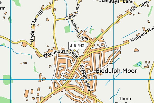 ST8 7HX map - OS VectorMap District (Ordnance Survey)