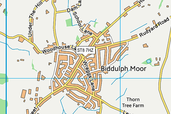 ST8 7HZ map - OS VectorMap District (Ordnance Survey)