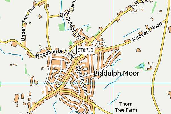 ST8 7JB map - OS VectorMap District (Ordnance Survey)