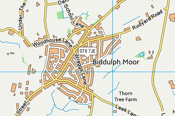 ST8 7JE map - OS VectorMap District (Ordnance Survey)