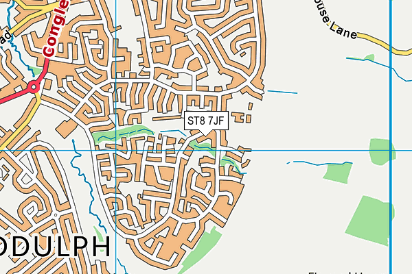 ST8 7JF map - OS VectorMap District (Ordnance Survey)