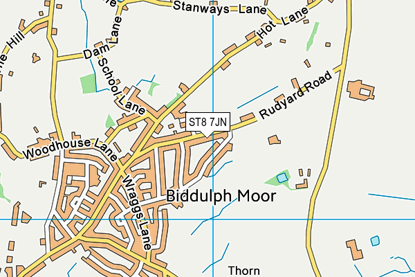 ST8 7JN map - OS VectorMap District (Ordnance Survey)