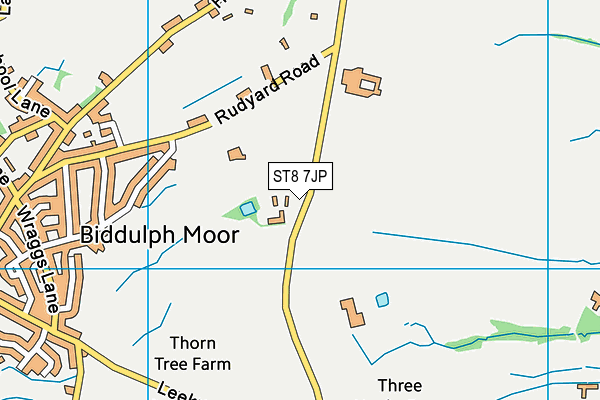 ST8 7JP map - OS VectorMap District (Ordnance Survey)