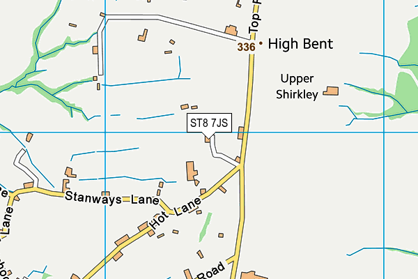 ST8 7JS map - OS VectorMap District (Ordnance Survey)