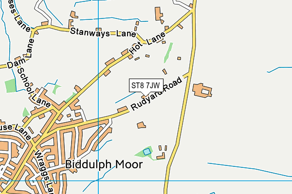 ST8 7JW map - OS VectorMap District (Ordnance Survey)