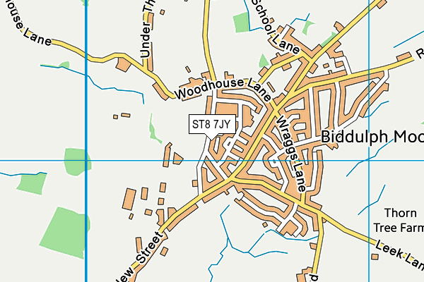 ST8 7JY map - OS VectorMap District (Ordnance Survey)