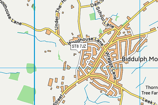 ST8 7JZ map - OS VectorMap District (Ordnance Survey)