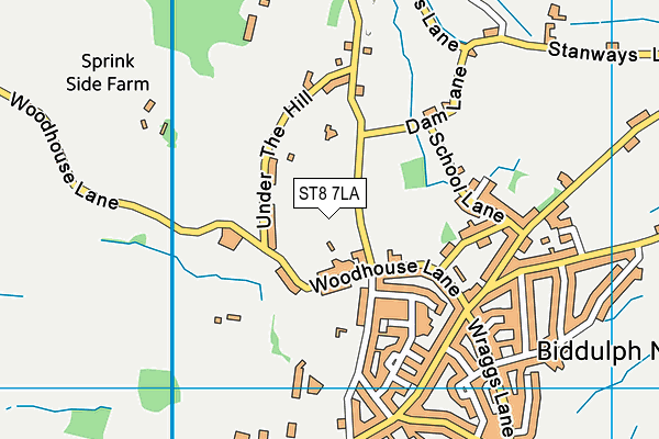 ST8 7LA map - OS VectorMap District (Ordnance Survey)