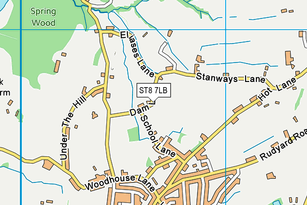 ST8 7LB map - OS VectorMap District (Ordnance Survey)