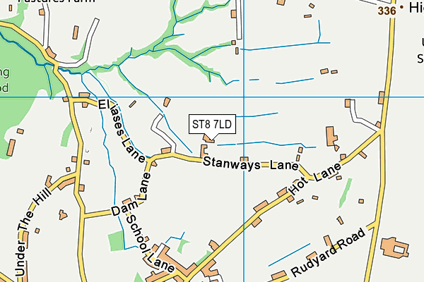 ST8 7LD map - OS VectorMap District (Ordnance Survey)