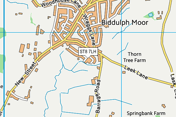 ST8 7LH map - OS VectorMap District (Ordnance Survey)