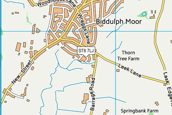 ST8 7LJ map - OS VectorMap District (Ordnance Survey)