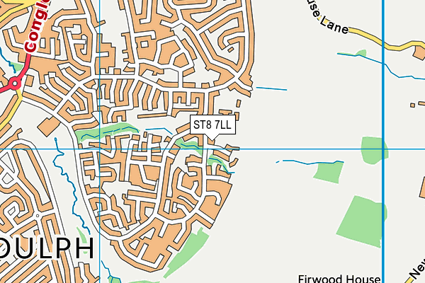 ST8 7LL map - OS VectorMap District (Ordnance Survey)