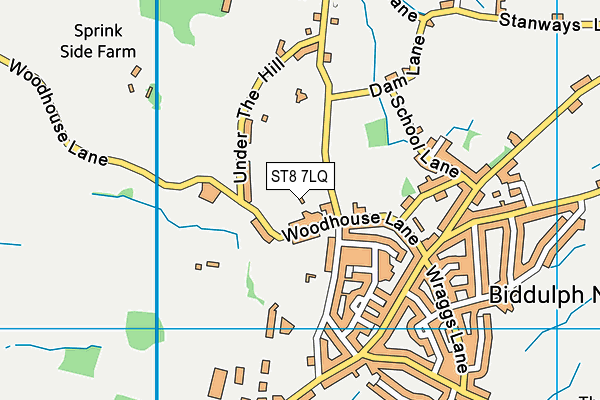 ST8 7LQ map - OS VectorMap District (Ordnance Survey)