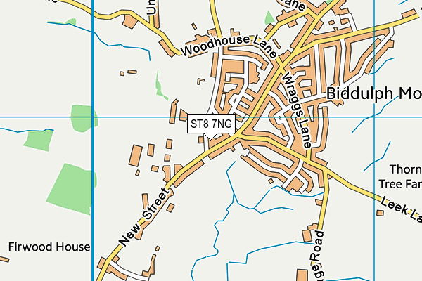 ST8 7NG map - OS VectorMap District (Ordnance Survey)