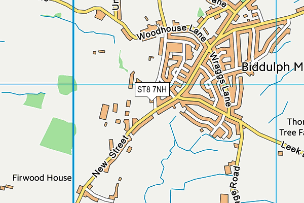 ST8 7NH map - OS VectorMap District (Ordnance Survey)