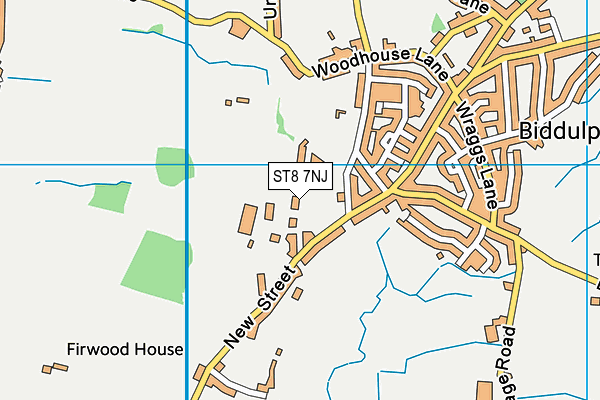 ST8 7NJ map - OS VectorMap District (Ordnance Survey)