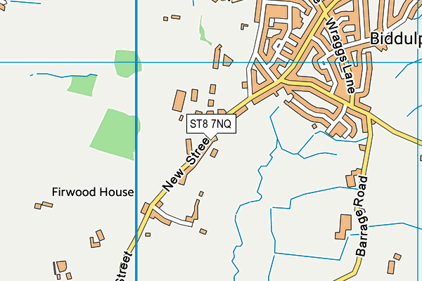 ST8 7NQ map - OS VectorMap District (Ordnance Survey)
