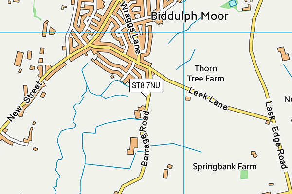 ST8 7NU map - OS VectorMap District (Ordnance Survey)