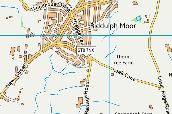 ST8 7NX map - OS VectorMap District (Ordnance Survey)