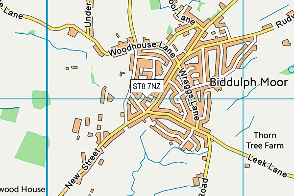 ST8 7NZ map - OS VectorMap District (Ordnance Survey)