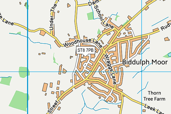 ST8 7PB map - OS VectorMap District (Ordnance Survey)