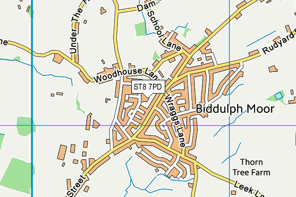 ST8 7PD map - OS VectorMap District (Ordnance Survey)