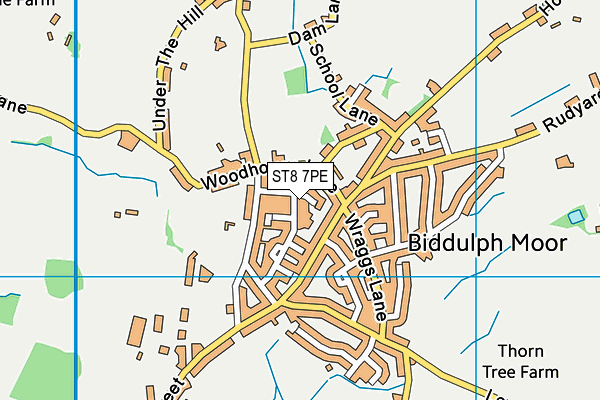 ST8 7PE map - OS VectorMap District (Ordnance Survey)