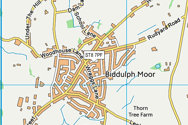 ST8 7PF map - OS VectorMap District (Ordnance Survey)