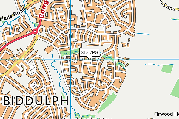 ST8 7PG map - OS VectorMap District (Ordnance Survey)