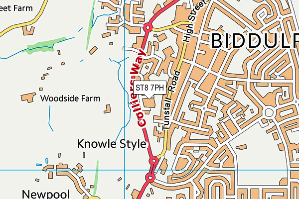 ST8 7PH map - OS VectorMap District (Ordnance Survey)