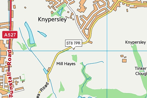 ST8 7PR map - OS VectorMap District (Ordnance Survey)