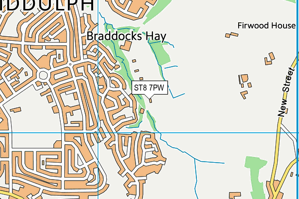 ST8 7PW map - OS VectorMap District (Ordnance Survey)