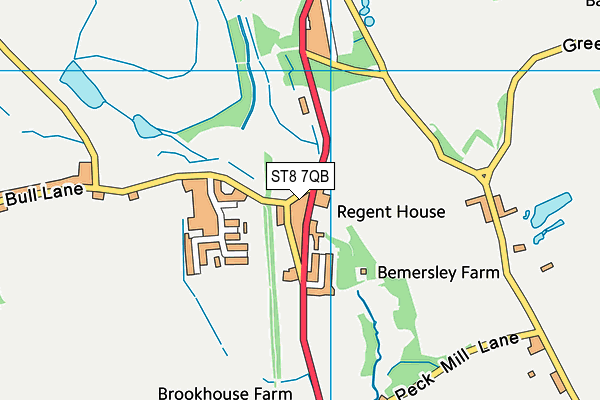 ST8 7QB map - OS VectorMap District (Ordnance Survey)