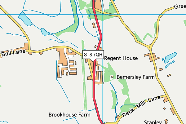 ST8 7QH map - OS VectorMap District (Ordnance Survey)