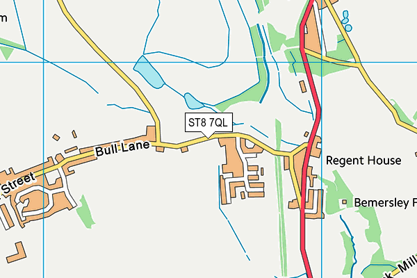 ST8 7QL map - OS VectorMap District (Ordnance Survey)